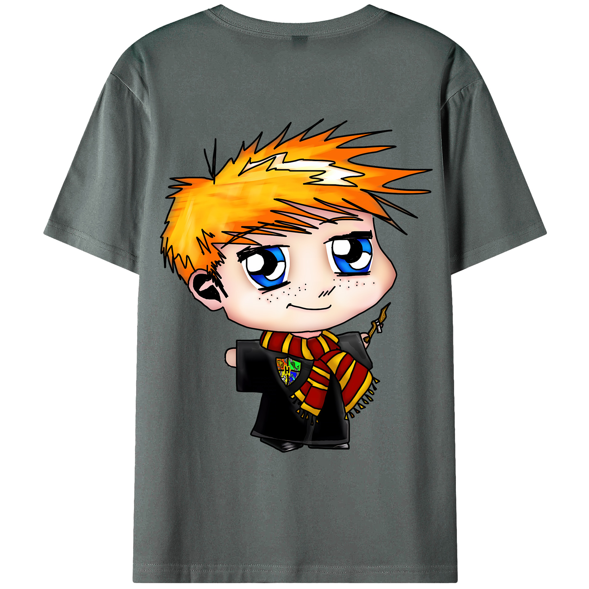 （画像用） Harry Potter ハリー・ポッターシリーズ 綿100％ メンズ半袖Tシャツ（バックプリント） 通気性